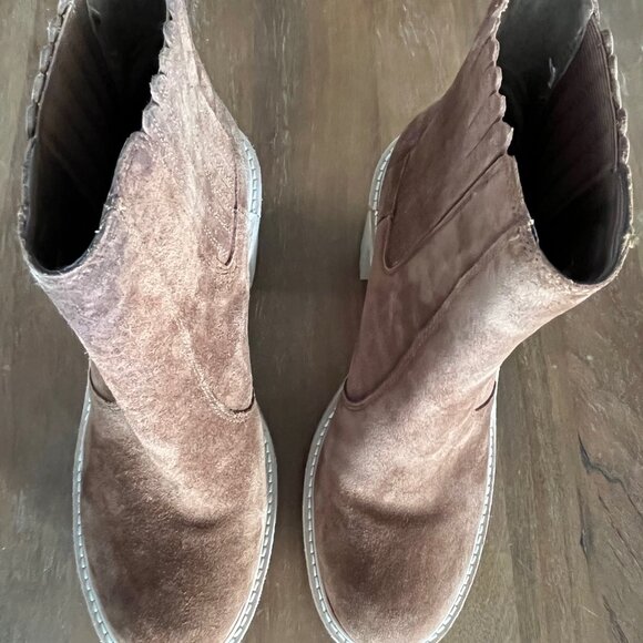 Gianni Bini Ryker Brown Suede Heeled Boots Size 10M Chunky Platform‎ Block Heel - Picture 5 of 11